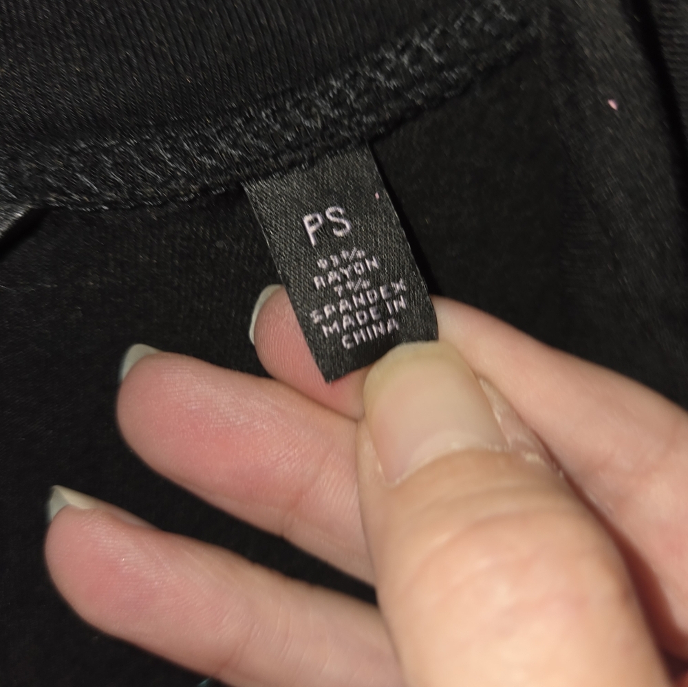 Women's Investments Petites Short Sleeve Black Teal Ric Rac Cardigan Type Top PS - Picture 6 of 13